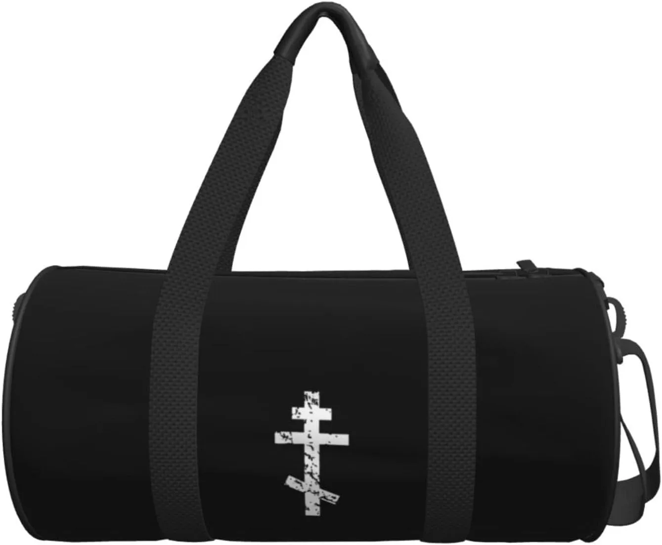 Russian, Greek, Byzantine, Orthodox Cross Travel Luggage Duffel Bag Sports Rolling Foldable Duffel Bag, Black