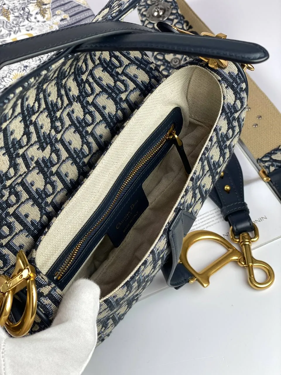 SADDLE BAG Blue Oblique Jacquard