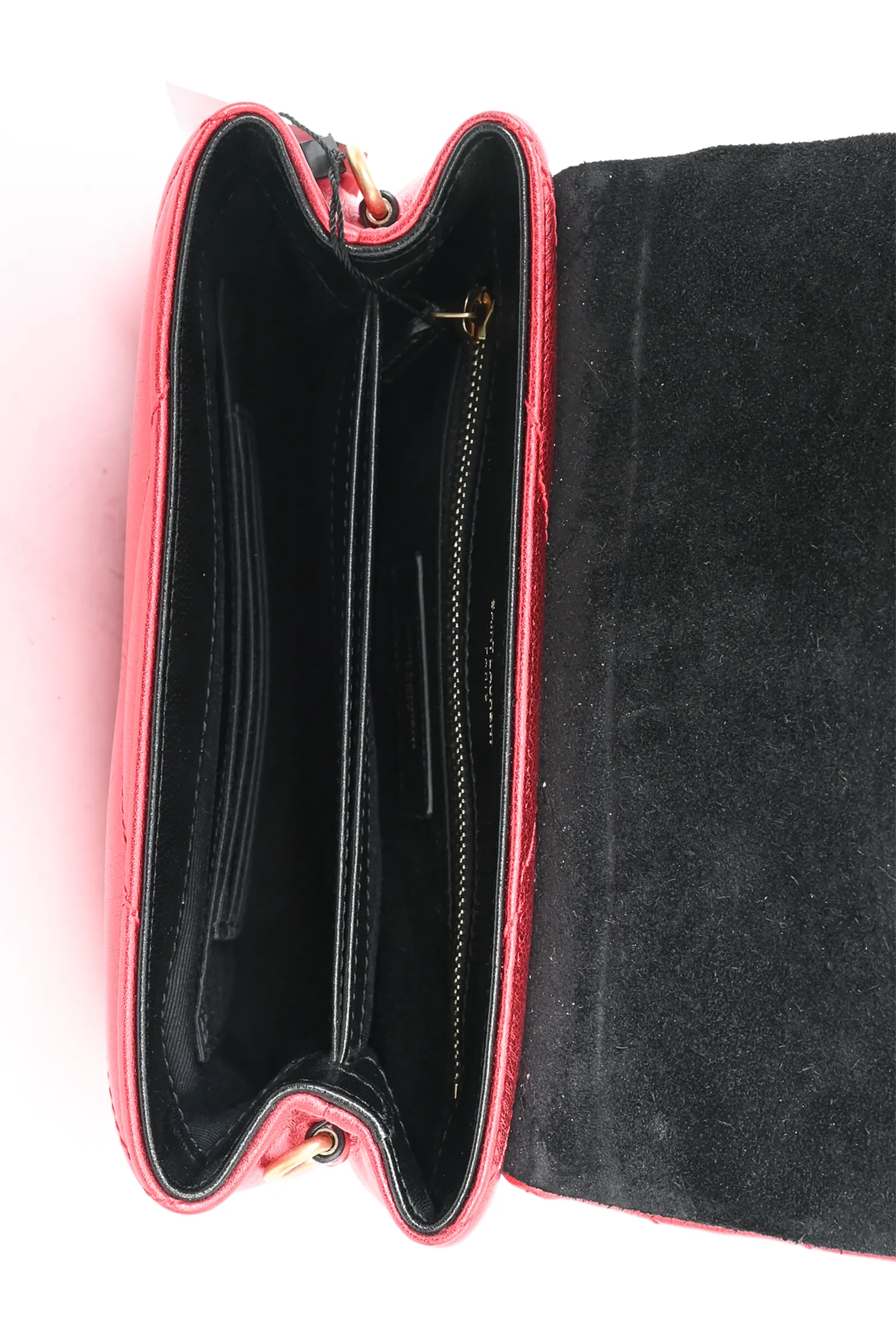 Saint Laurent 2019 Red Metallic Leather Small 'Loulou' Crossbody Bag