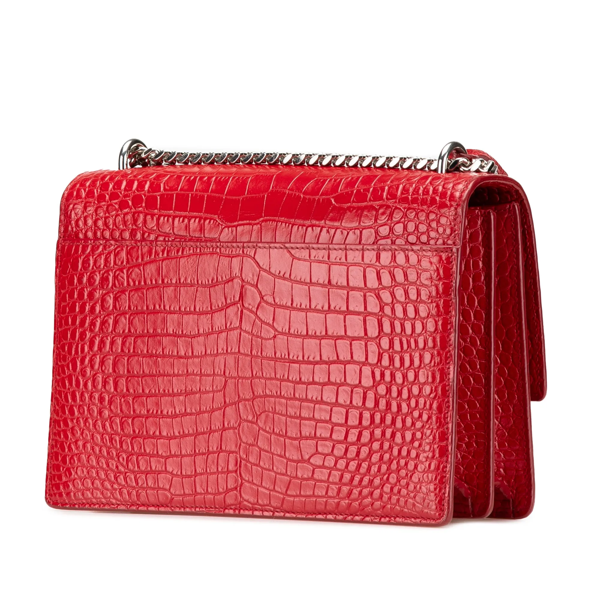 Saint Laurent Medium Croc Embossed Leather Sunset Crossbody
