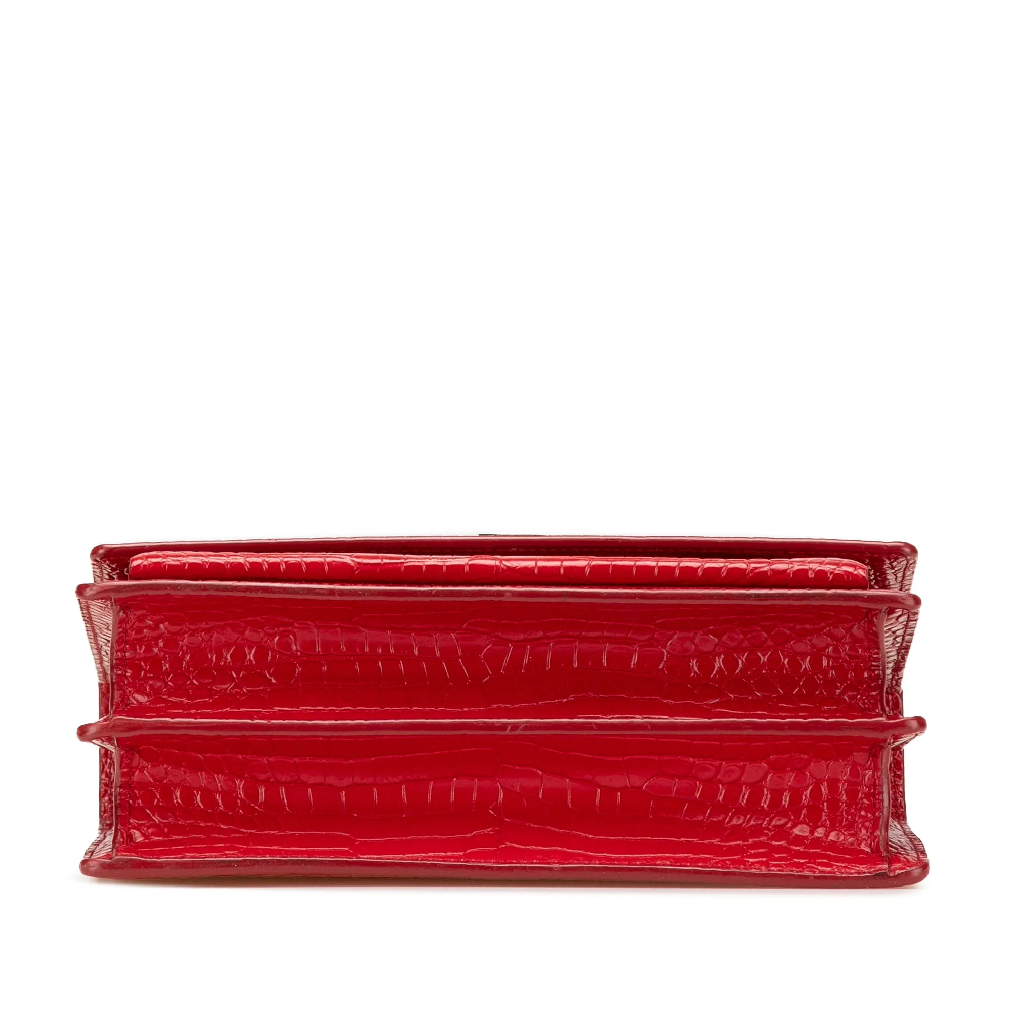 Saint Laurent Medium Croc Embossed Leather Sunset Crossbody