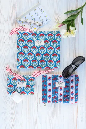 SCARLET BLOOM FLAT POUCH (SET OF 3)