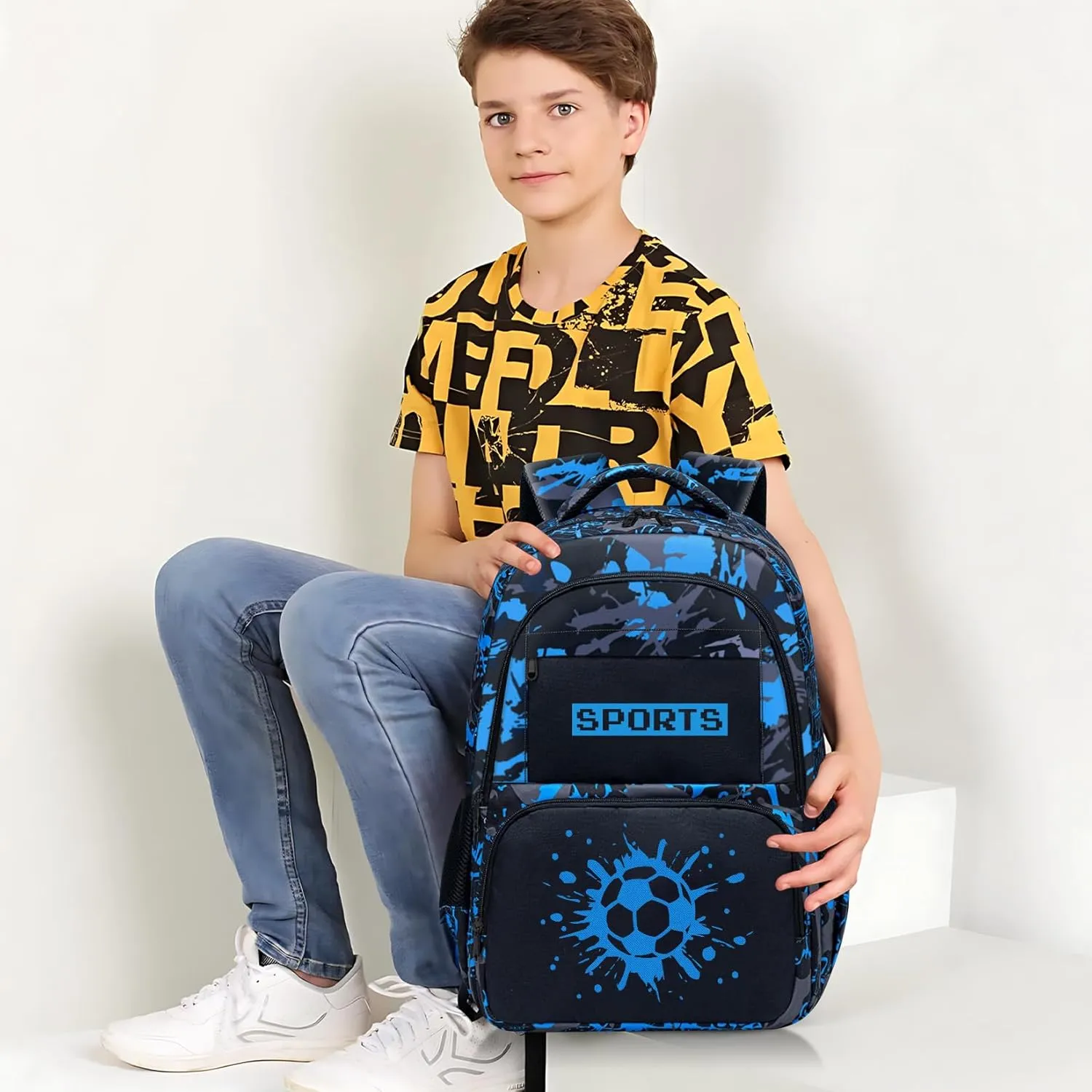 School Backpack for Boys - Boys Backpack for Kids Children Teens Elementary Middle School - 17″ Gamer Bookbag Travel Back Pack for Age 6-18