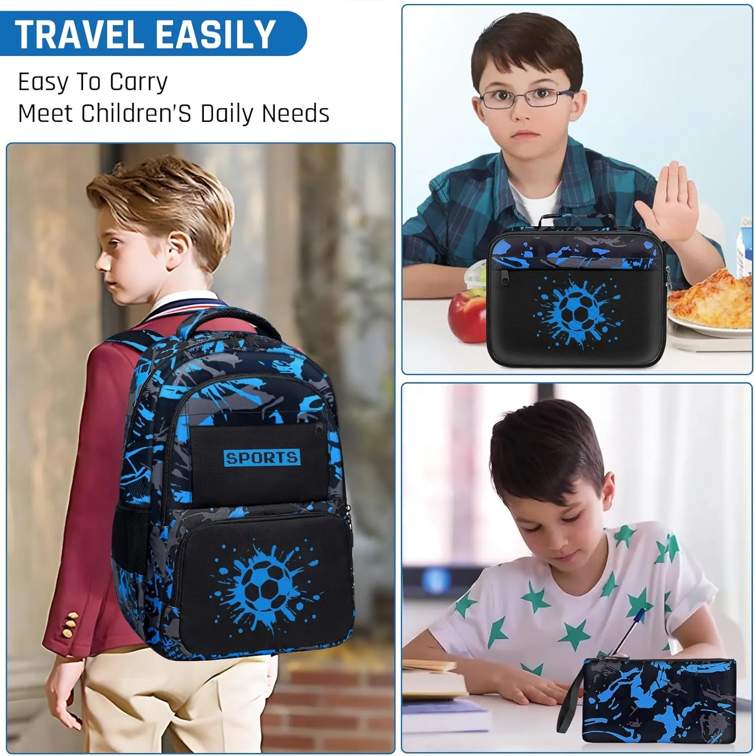 School Backpack for Boys - Boys Backpack for Kids Children Teens Elementary Middle School - 17″ Gamer Bookbag Travel Back Pack for Age 6-18