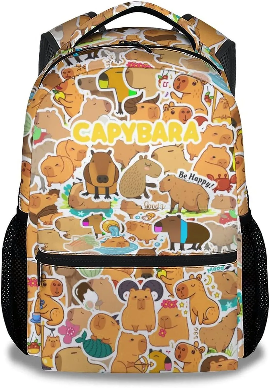 School Backpack for Kids, 17 Inch Cute Backpacks for Middle School, Yellow Durable Bookbag for Girls, Boys