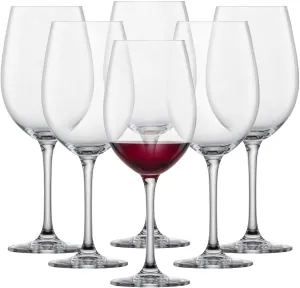 Schott Zwiesel Bordeaux Red Wine Glass Classico (Set of 6), Classic Bordeaux Glasses for Red Wine, Dishwasher Safe Tritan Crystal Glasses, Made in Germany (Item No. 123653)