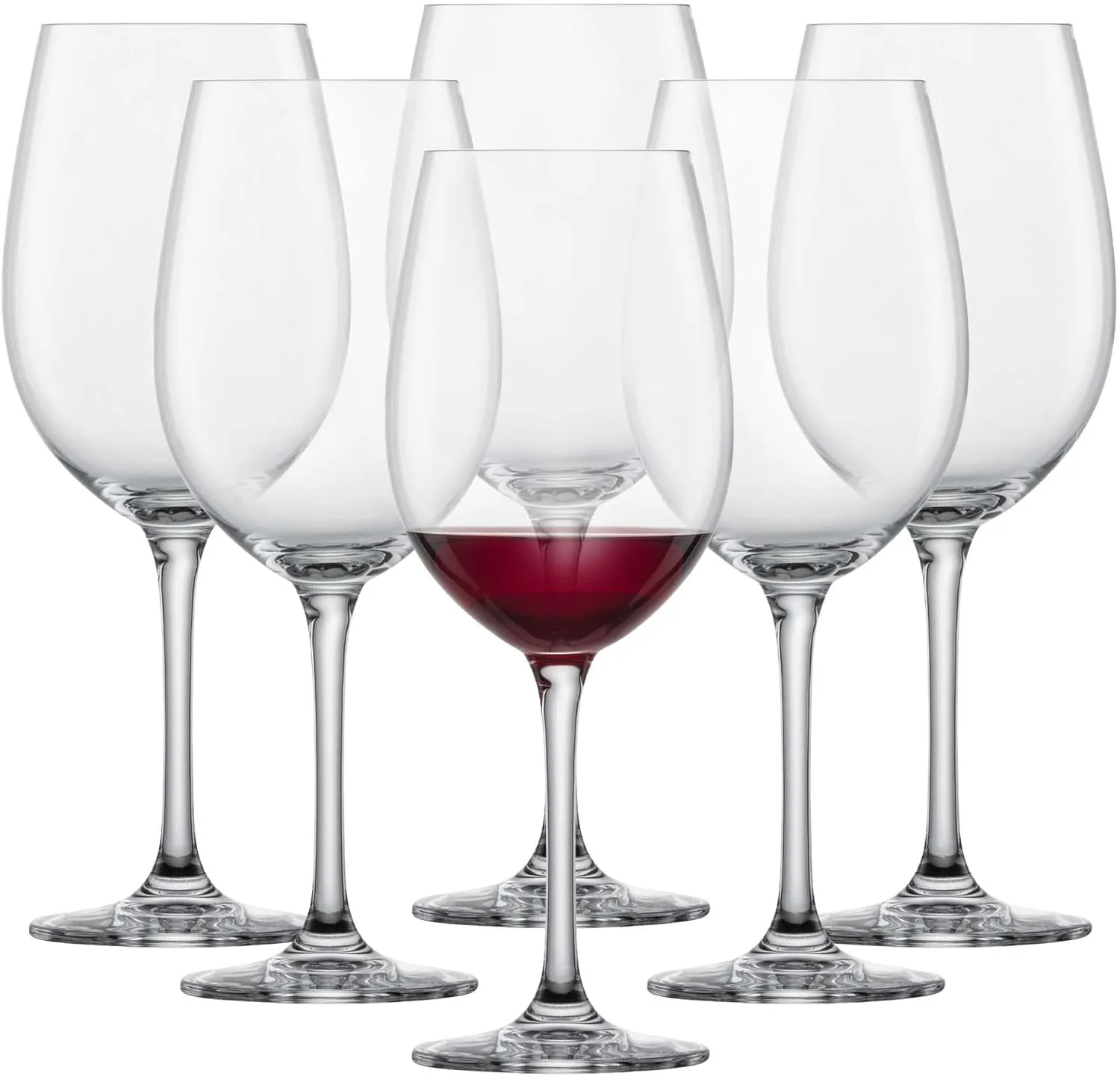 Schott Zwiesel Bordeaux Red Wine Glass Classico (Set of 6), Classic Bordeaux Glasses for Red Wine, Dishwasher Safe Tritan Crystal Glasses, Made in Germany (Item No. 123653)