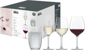 Schott Zwiesel for You Glasses Set of 16, 4 White Wine Glasses, Red Wine Glasses, Champagne Glasses and Cups, Dishwasher Safe Tritan Crystal Glasses, Made in Germany (Item No. 124093)