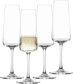 Schott Zwiesel MioVino Champagne Glasses (Set of 4), Dishwasher Safe Tritan Crystal Glasses, Made in Germany (Item No. 124052)