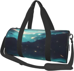 Science Fiction Stars# Round Large Capacity Foldable Duffel Bag For Women Men, Gym Tote, Sports Duffel.