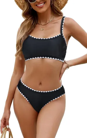 SEAFORM Women Two Piece High Waisted Bikini Set Boho Floral Print Swimsuit Tummy Control Bathing Suits Sexy Vintage Swimwear