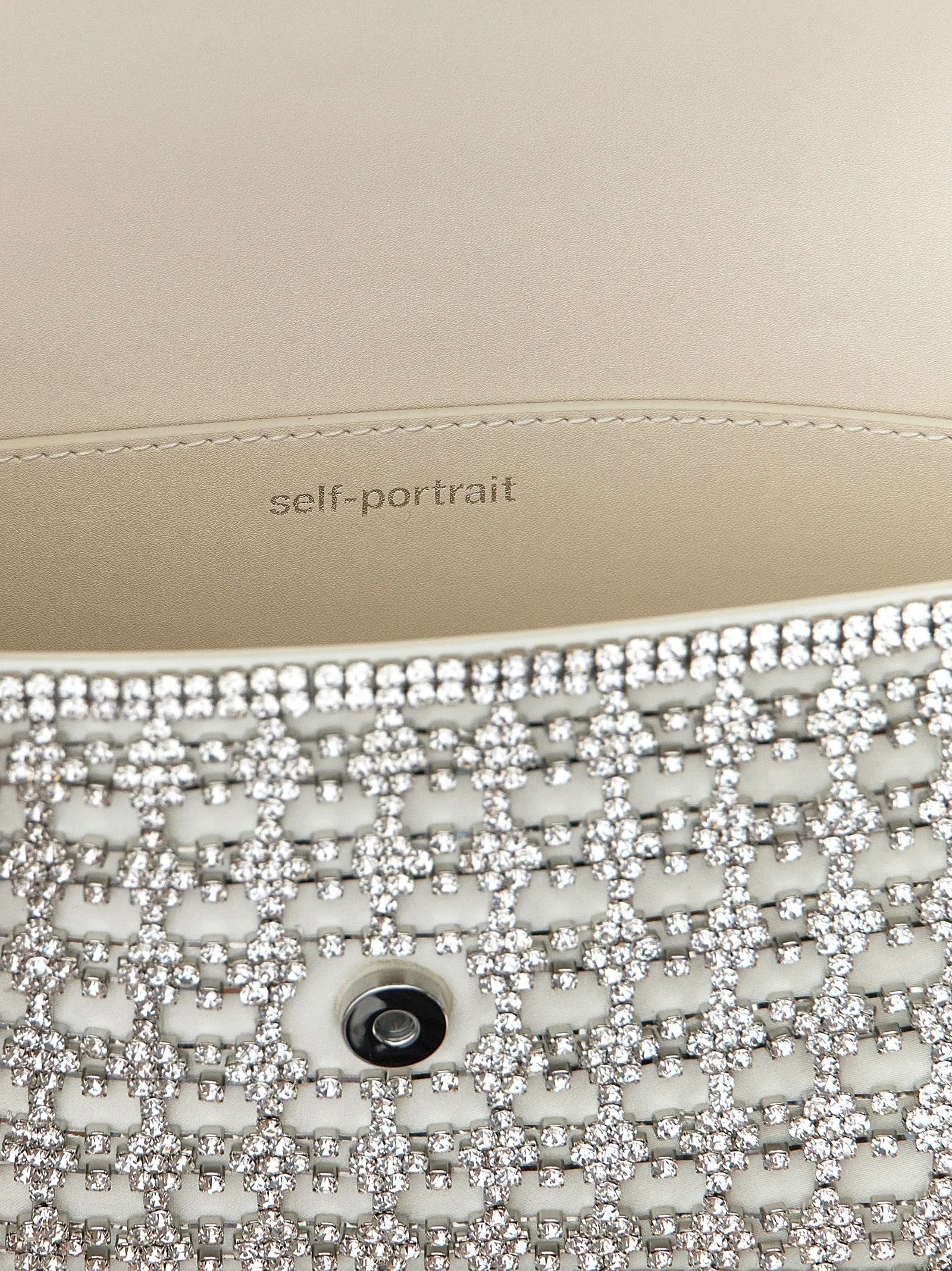 Self Portrait 'Champagne Crystal Baguette' Shoulder Bag