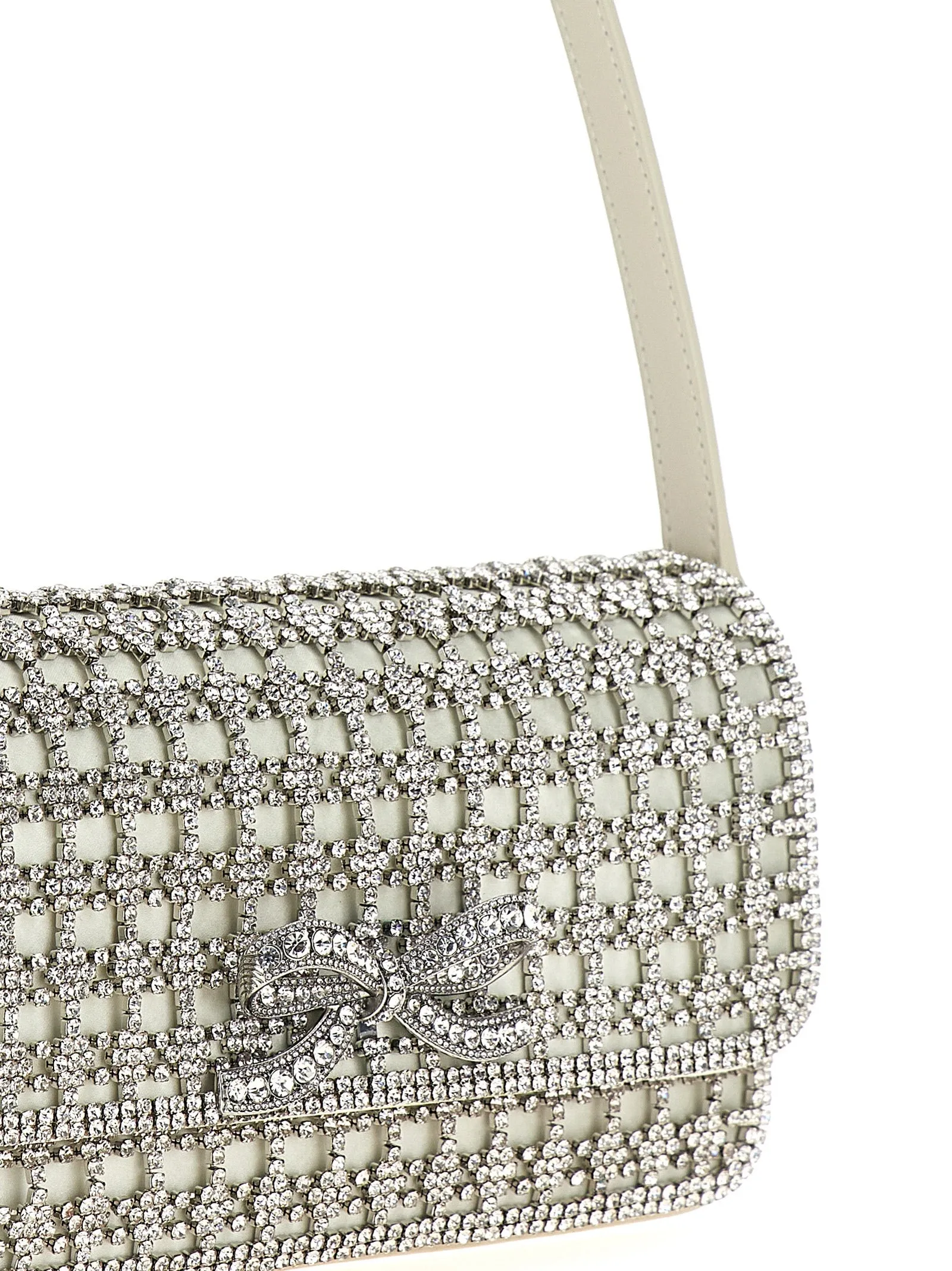 Self Portrait 'Champagne Crystal Baguette' Shoulder Bag