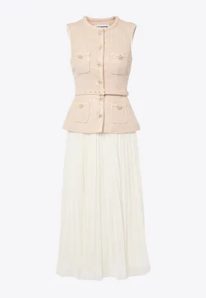 Sequin Chiffon Midi Dress