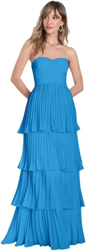 Sherri Hill Prom Dresses for Women 2024 Strapless A Line Chiffon Evening Party Gowns for Junnior Y-P1005