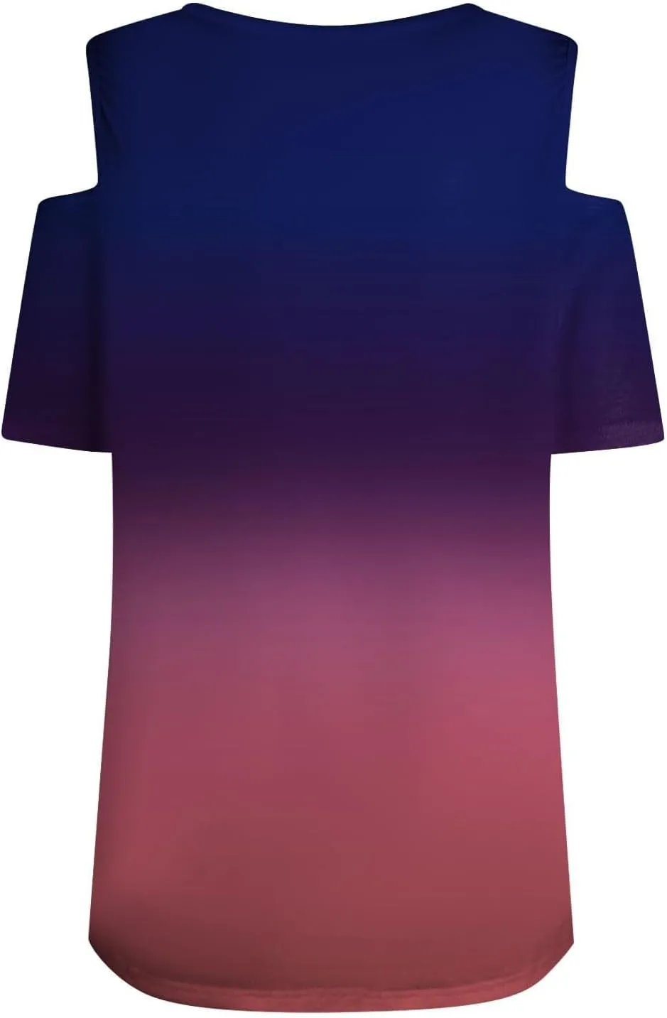 Shirts for Women Trendy Summer Causal V Neck Cold Shoulder Gradient Color Elegant Tops Slim Fit Short Sleeve Blouses