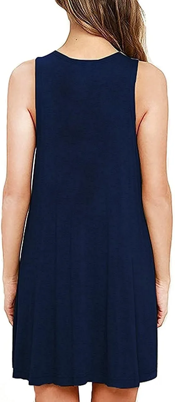 Short/Long Sleeve Women's Cold Shoulder Dress with Pockets Casual Swing T-Shirt Dresses