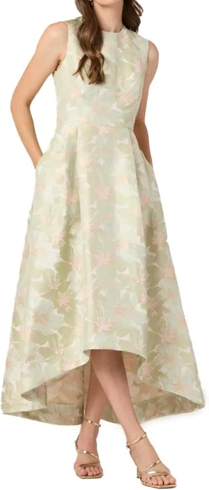 Shoshanna Women's Midnight Champagne Floral Jacquard Daniela Dress