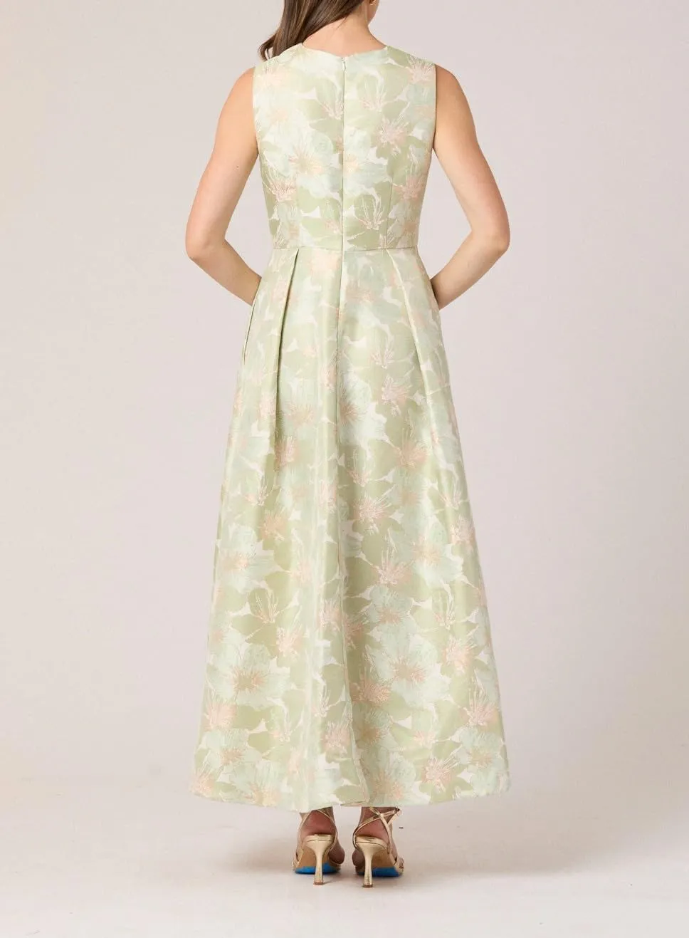 Shoshanna Women's Midnight Champagne Floral Jacquard Daniela Dress