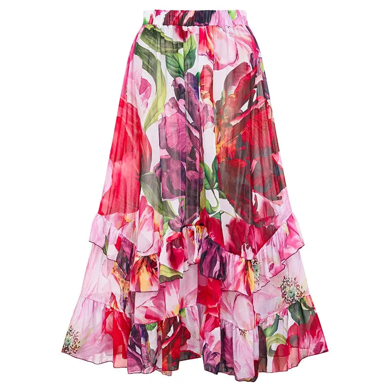 Shoulder Strappy Swimsuit Print Floral