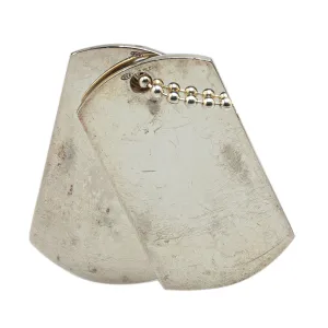Silver Gucci Sterling Silver Double Dog Tag Pendant Necklace