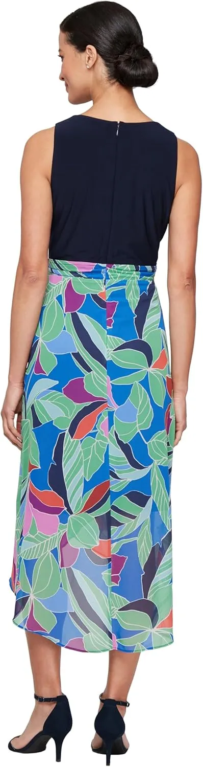 S.L. Fashions Women's Wedding Guest Dress with Stretch Knit Bodice, Perfect for Spring/Summer Casual to Formal Events