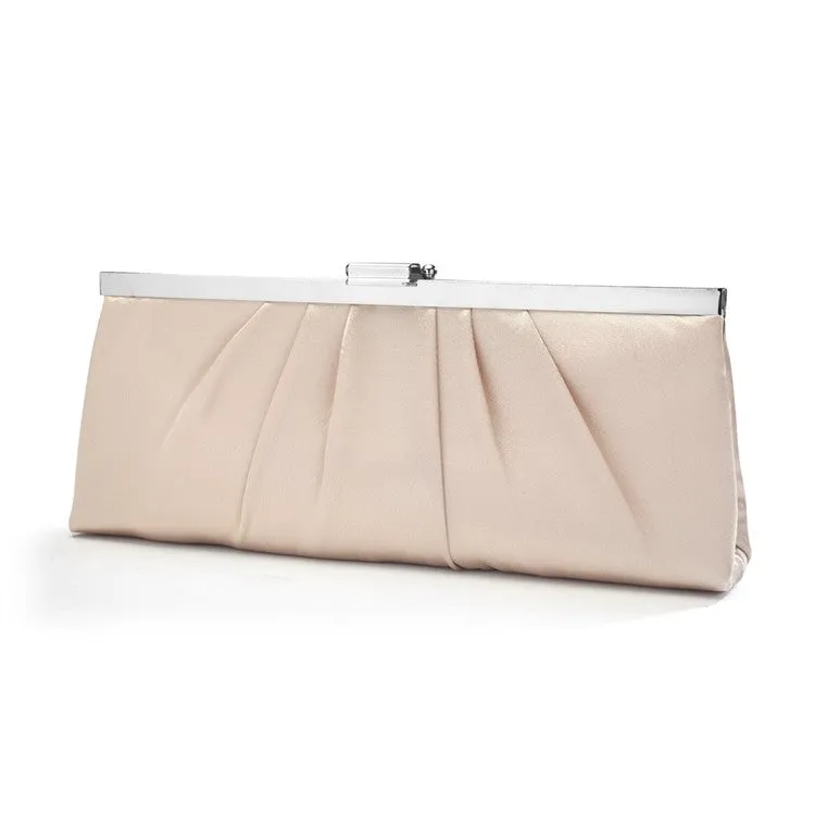 Sleek Framed Satin Wedding Purse in Champagne Satin - SOLD OUT