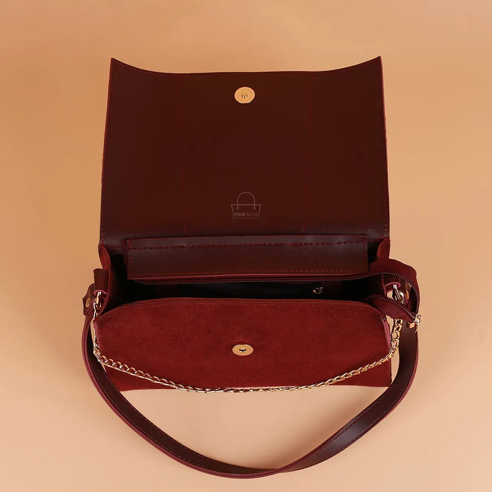 Sleeve Maroon Crossbody Bag