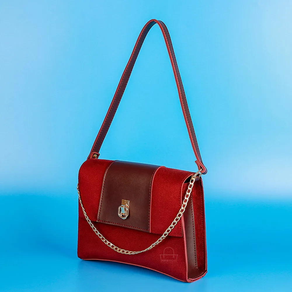 Sleeve Maroon Crossbody Bag
