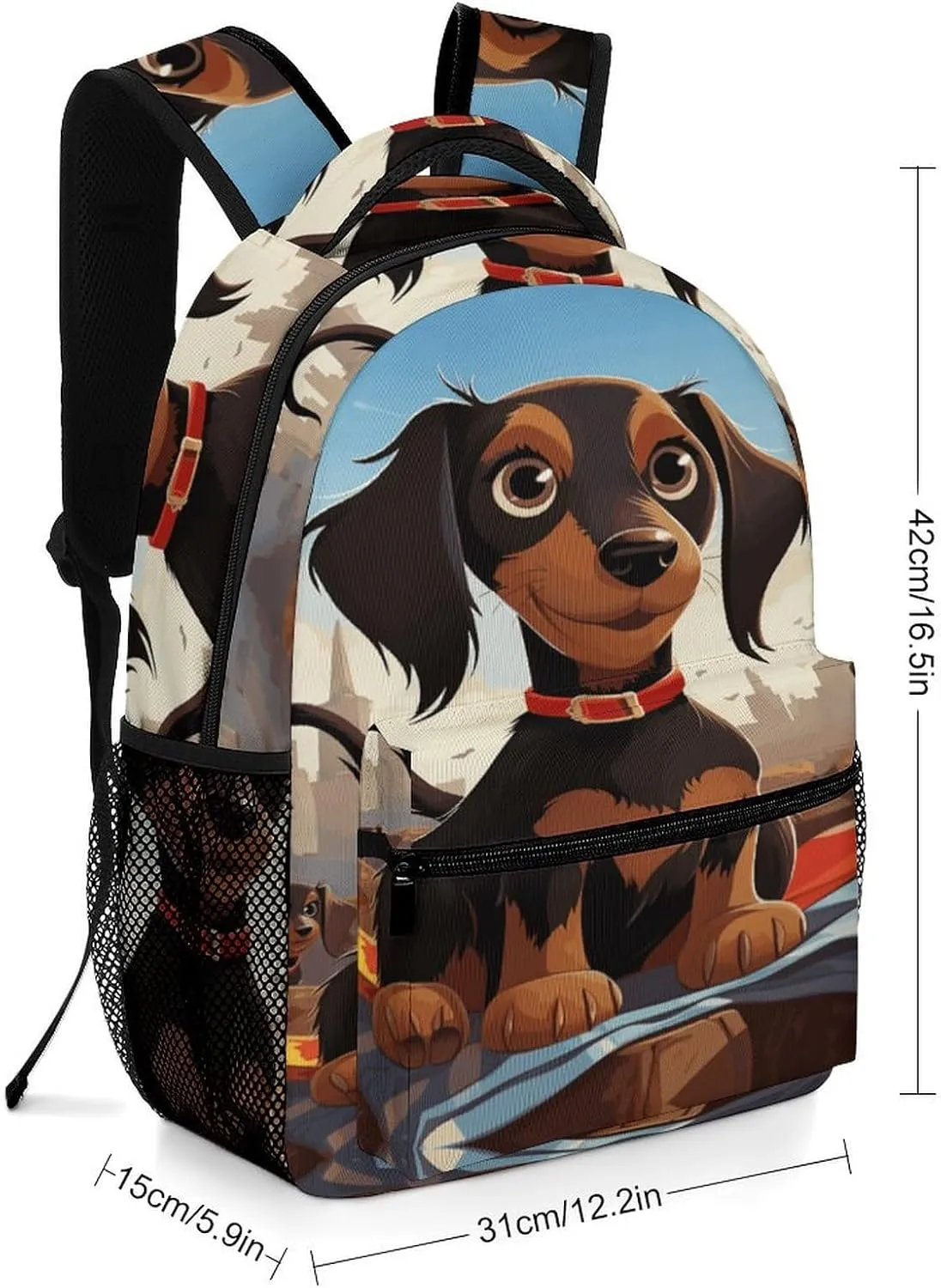 Small Backpacks Personalized My Dog Dachshunds Printing Travel Bag Lightweight Travel Backpack For Women Men