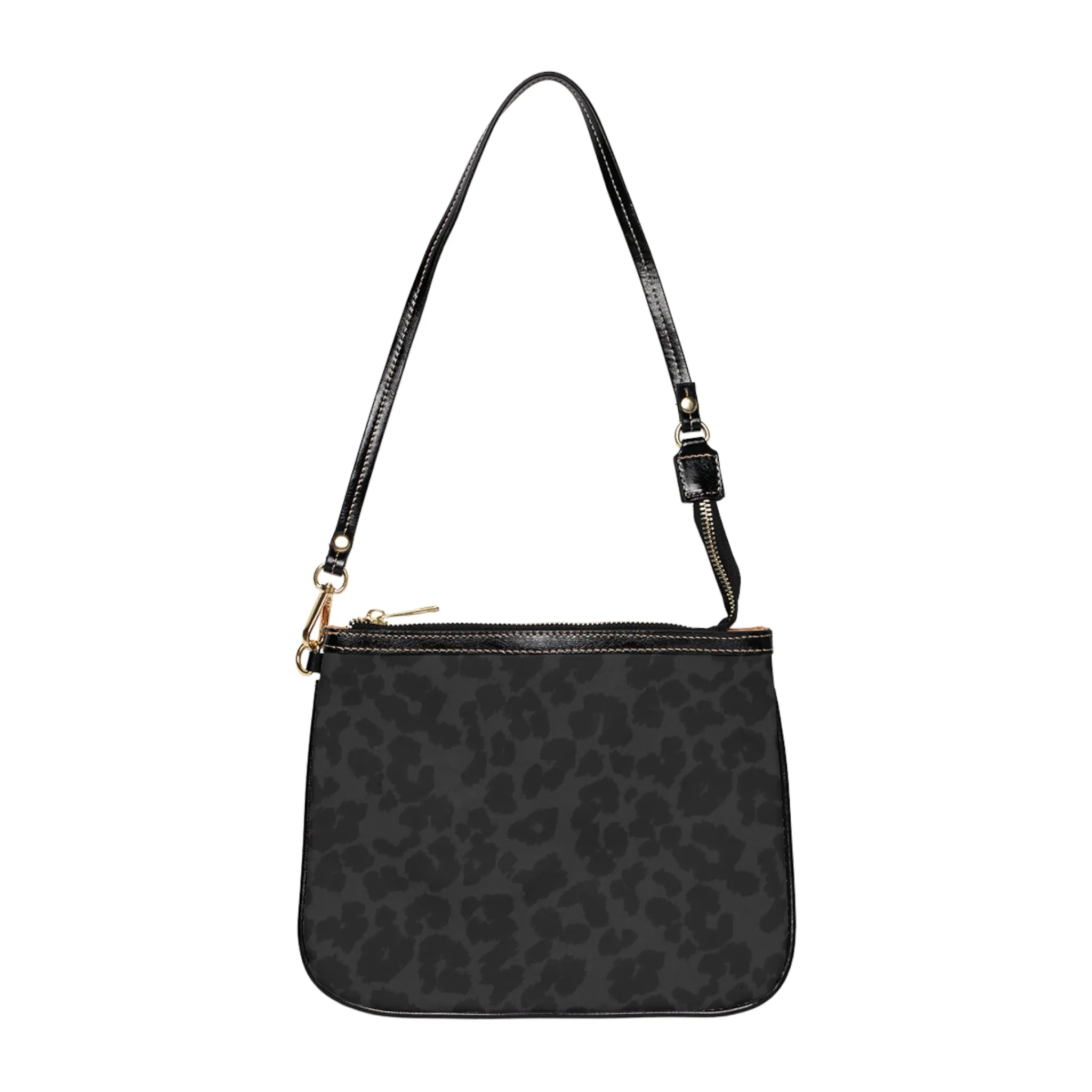 Small Black Leopard Print Graphic Design Shoulder Bag