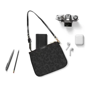 Small Black Leopard Print Graphic Design Shoulder Bag