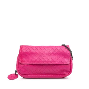 Small Calfskin Intrecciomirage Embossed Butterfly Chain Crossbody