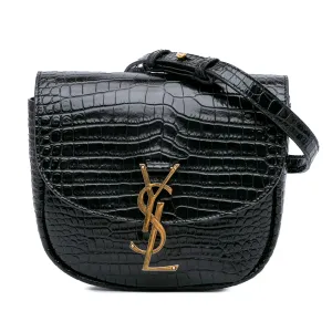 Small Croc Embossed Monogram Kaia Crossbody