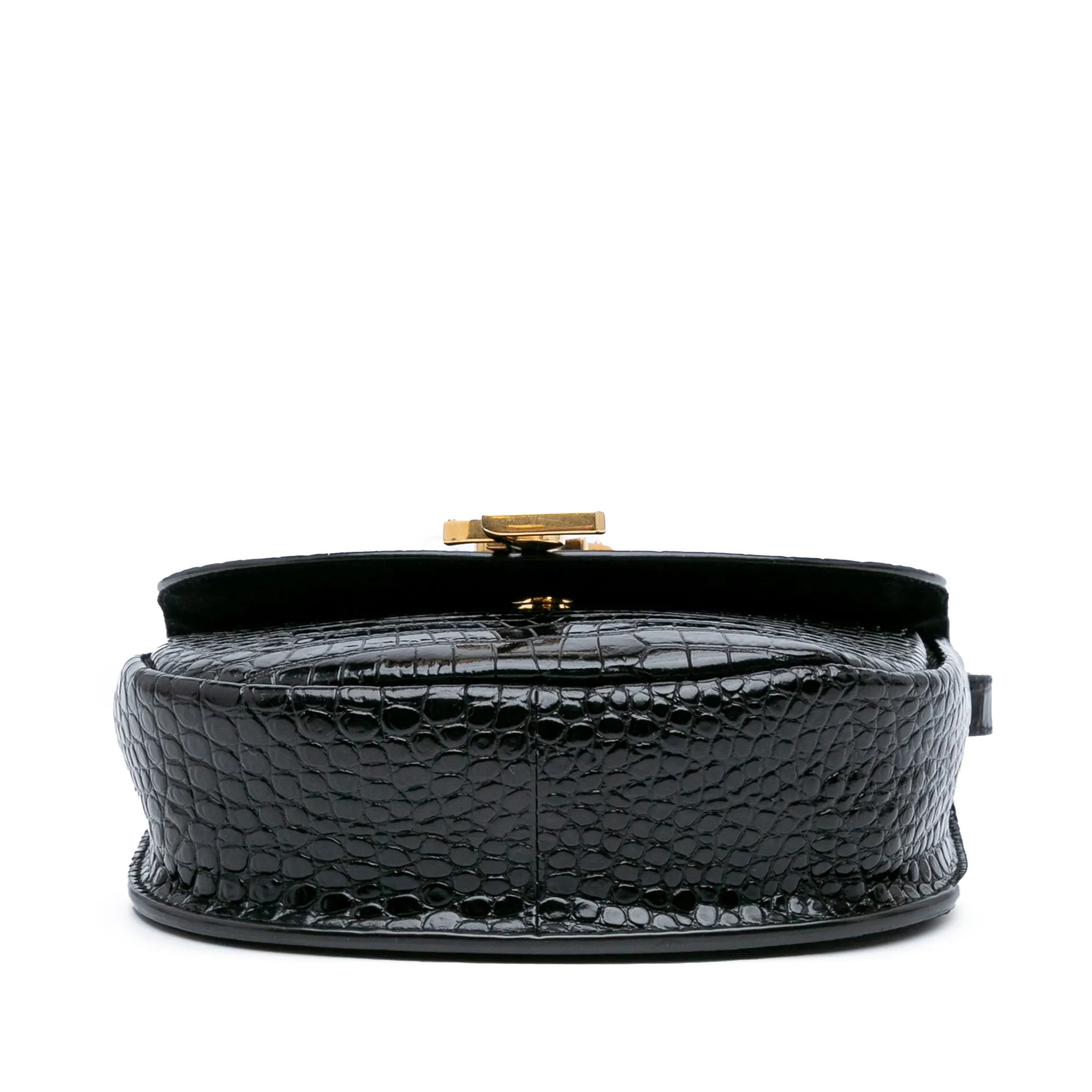 Small Croc Embossed Monogram Kaia Crossbody