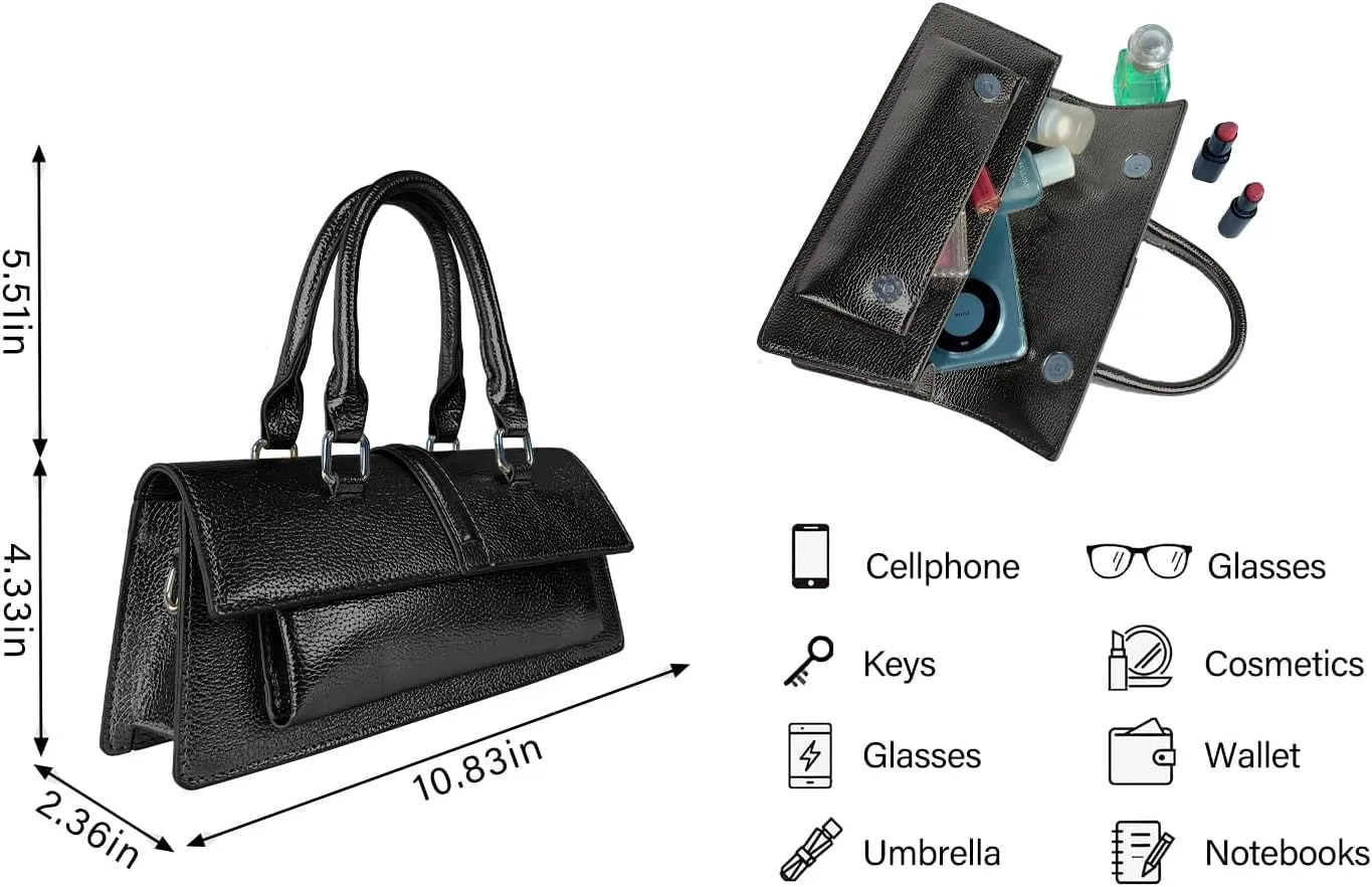 Small Metallic Crossbody Bag Y2K Silver Purse Clutch Bag for Women Cute Top Handle Purse Satchel shoulder Bag