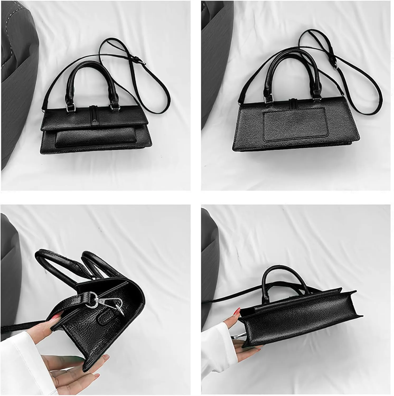 Small Metallic Crossbody Bag Y2K Silver Purse Clutch Bag for Women Cute Top Handle Purse Satchel shoulder Bag