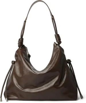 Soft Hobo Bag for Women Large Capacity Travel Designer Shoulder Purse with Knotted Adjustable Strap