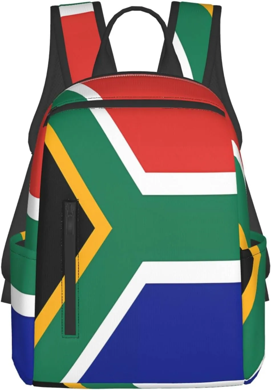 South African Flag Casual Laptop Backpack Travel Rucksack Sports Daypack Adjustable Strap Bags with Multi-Pockets for Working Running Camping