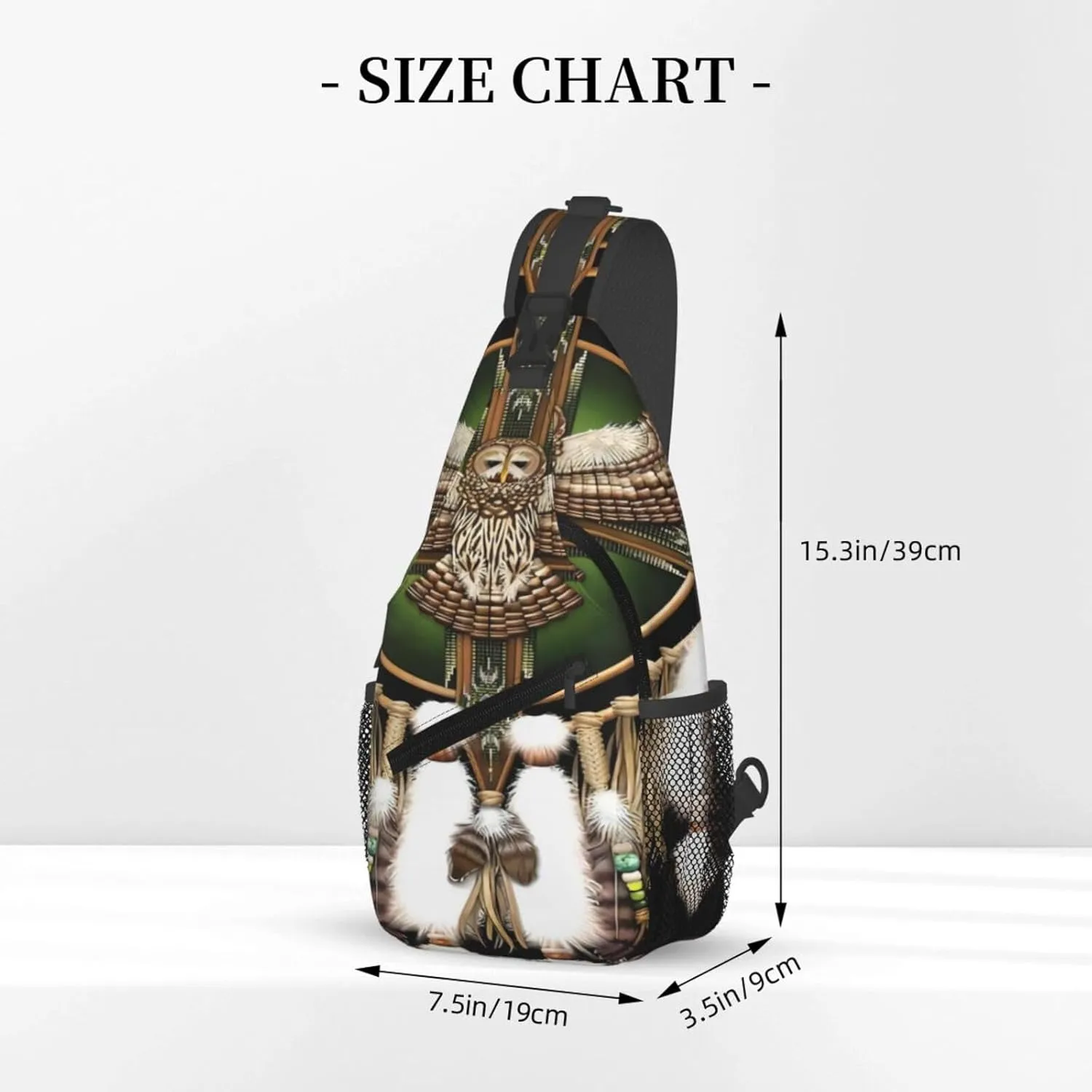 Southwest Native American Indian Aztec Beaded Owlcrossbody Bag, Adjustable Shoulder Strap Chest Bag, Sports Travel, Running, Leisure Waist Bag