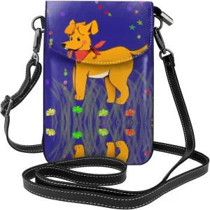 Spitting Tongue Cartoon Dog Exquisite Design Printed Leather Crossbody Phone Bag - Portable Fashion Practical Phone Protection