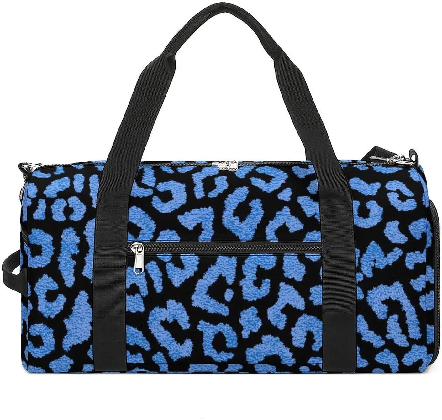 Sport Gym Duffel with Shoe Compartment Wet Pocket, Animal-prints-metallic-blue1 Shoulder Travel Bag for Women Men