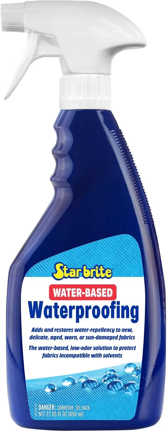 STAR BRITE Low-Odor Water-Based Waterproofing - Adds And Restores Water-Repellency And UV Protection To New, Delicate, Aged, Worn Or Sun-Damaged Fabrics
