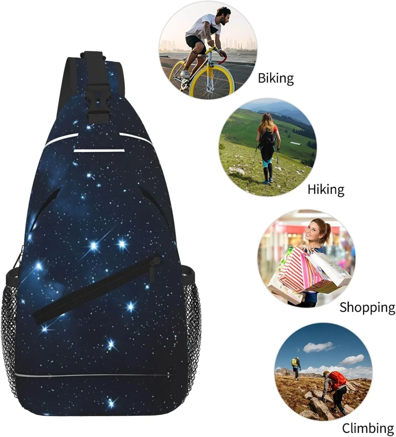 Starry Night Deep Outer Space Print Cross Chest Bag Diagonally For Short-Distance Travel And Daily Use