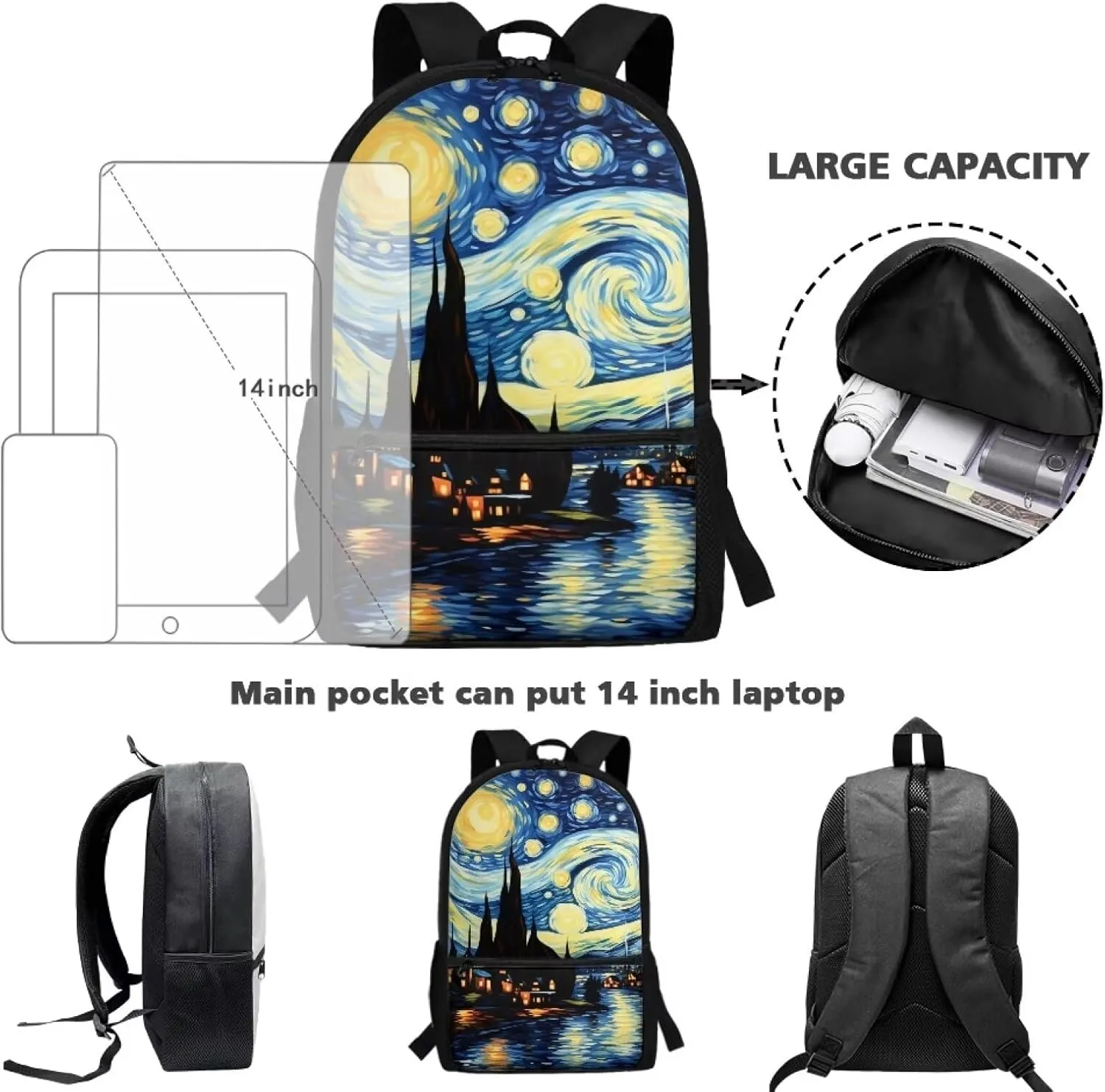 Starry Sky Backpack for Teen Girls for High School Bags Teenage Bookbag for 13 Years Old Kids Middle School Book Bag 6Th Grade Student Back Pack