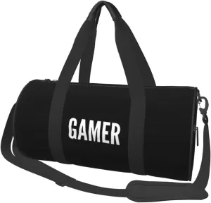 Statement Gamer Travel Luggage Duffel Bag Sports Rolling Foldable Duffel Bag, Black