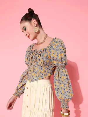 STREET 9 Yellow Floral Top