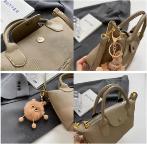 Stylish Dumpling Bag - Medium PU Leather Crossbody Bag, Urban Minimalist Design,Black/Brown/coffee/fall colors
