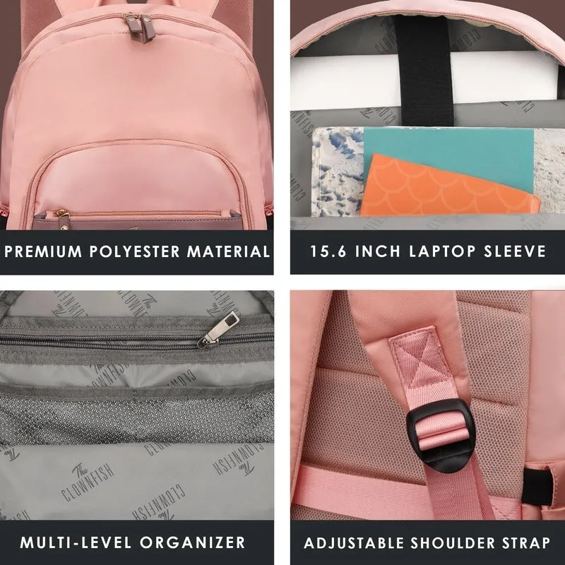 Stylish Laptop Backpack - Modern, Water Resistant | Fits 15.6 Inch Laptop | 19L | Peach