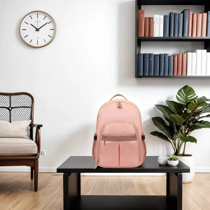 Stylish Laptop Backpack - Modern, Water Resistant | Fits 15.6 Inch Laptop | 19L | Peach